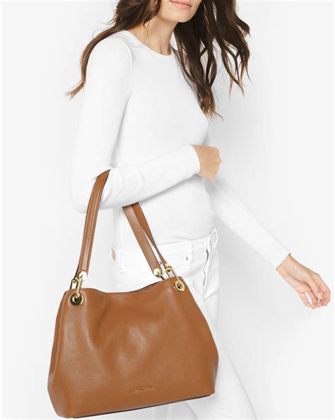 raven pebble michael kors|Raven Large Leather Shoulder Bag .